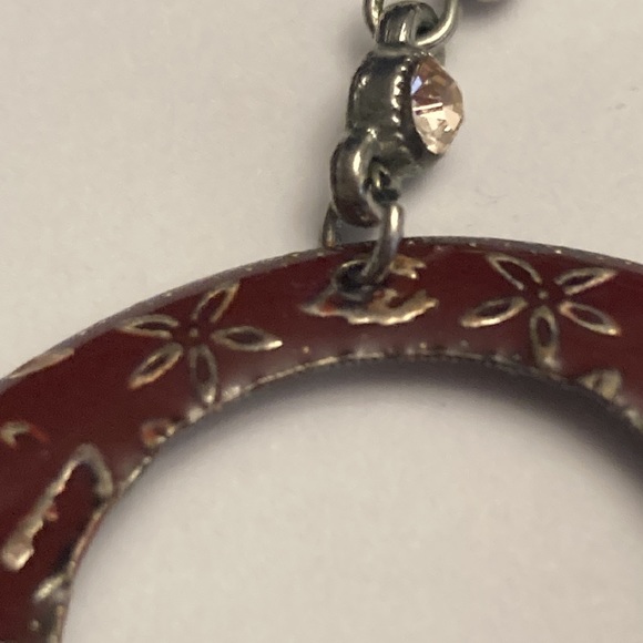 Rose Flower Hoop Circle Earrings - Picture 11 of 16